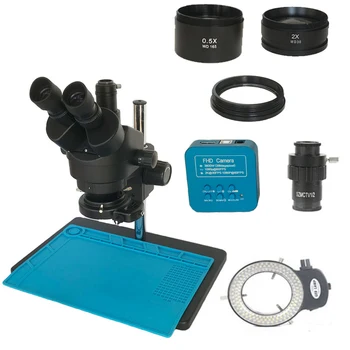 

3.5X-90X Trinocular Stereo microscope 38MP HDMI USB digital microscopio Camera 0.5X Objective lens for Jewelry phone pcb repair