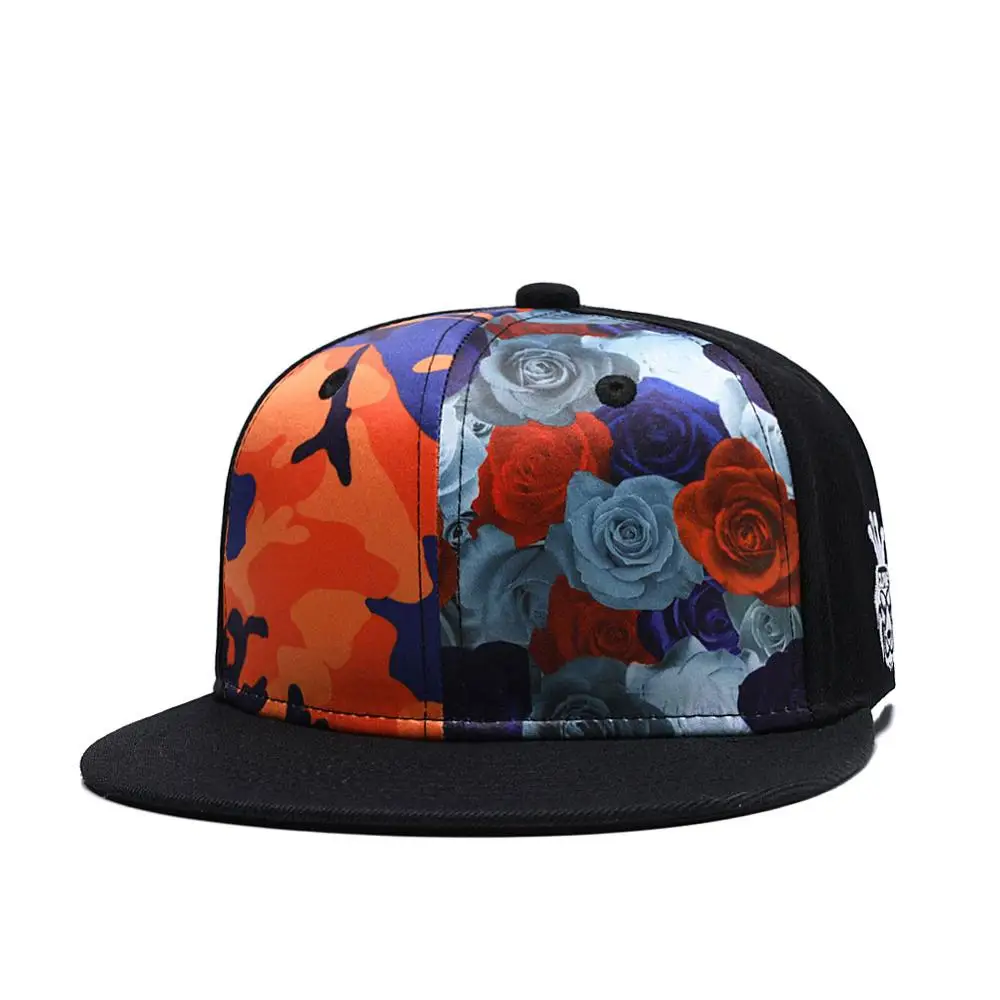 3D принт цветочный Snapback Горячая Регулируемая плоская шляпа для хип хопа кепка