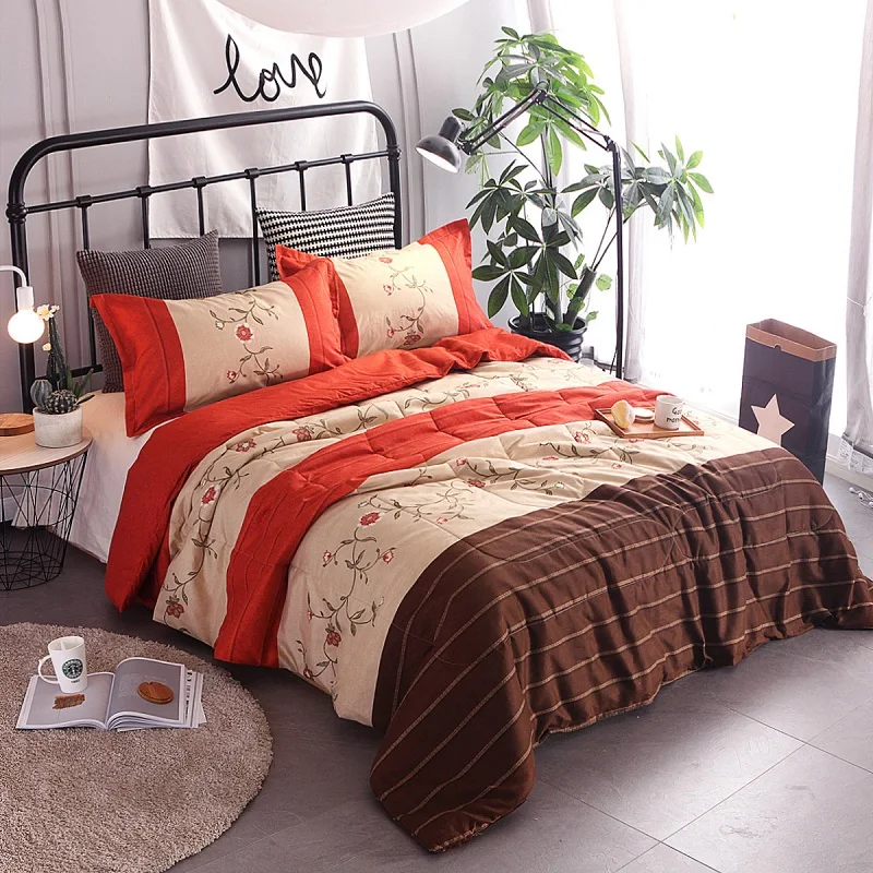 

Red Coffee Classic Bedding Set Striped Duvet Cover Grey Bed Linen Set Geometric Twin Queen King Size Bed Set No Sheet 2/3pcs