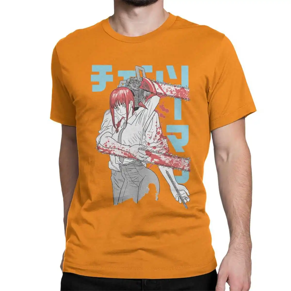 Emo Chainsaw man denji makima t shirts of pure men cotton t shirts