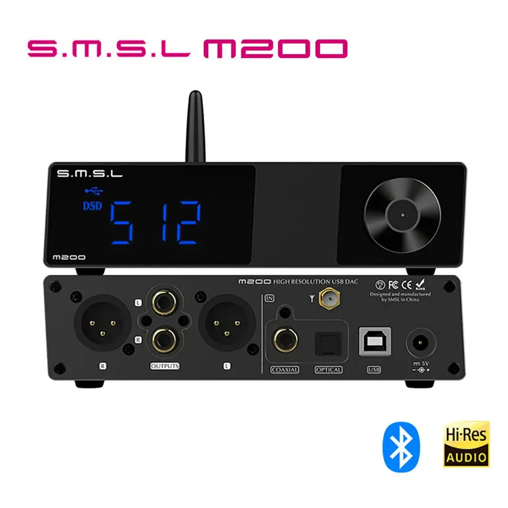 SMSL M200 + SP200 Bluetooth DAC 5 0 декодер AK4497EQ с поддержкой 32 бит/768 кГц DSD512 дистанционным