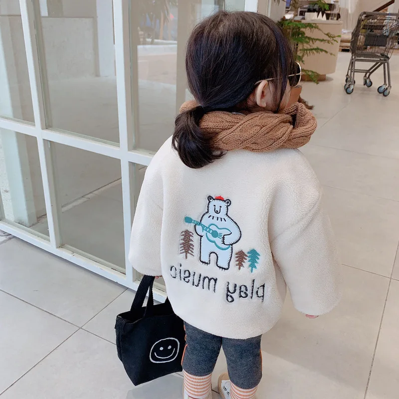 Baby Girl Boy Winter Coat Girls Kids Velvet Warm Cartoon Cardigan Coats Jackets Children Clothing