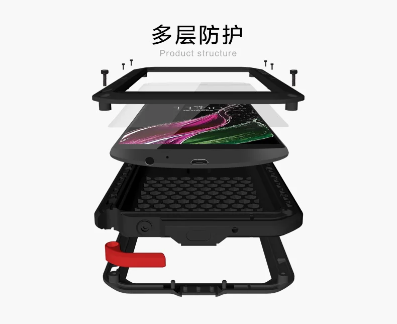 Мощный чехол Love Mei для LG Zero/LG Class/H740, водонепроницаемый противоударный алюминиевый чехол с бесплатным закаленным стеклом