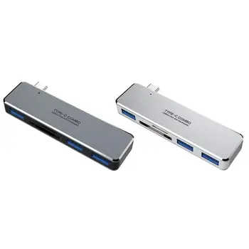 

High Speed Type-C Expander Multifunction USB Hub 3 USB 3.0 Ports TF Momory Card SD Card Slots Portable USB Hubs for Macbook