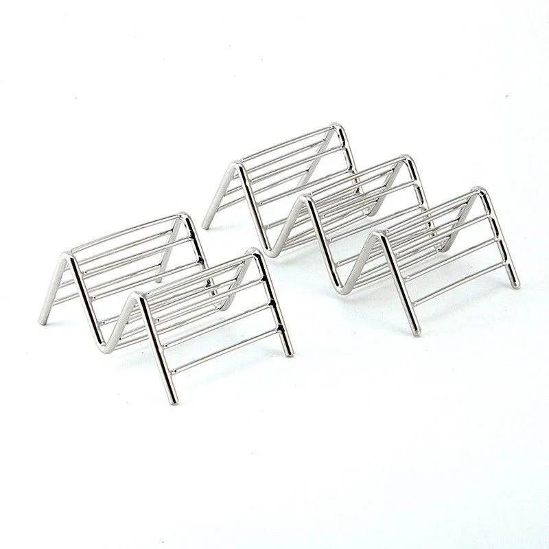 1pc Stainless Steel Taco Holders Rack Mexican Food Hard Stand Holds Soft Shells Wave Shape Kitchen Tool Restaurant Food Display