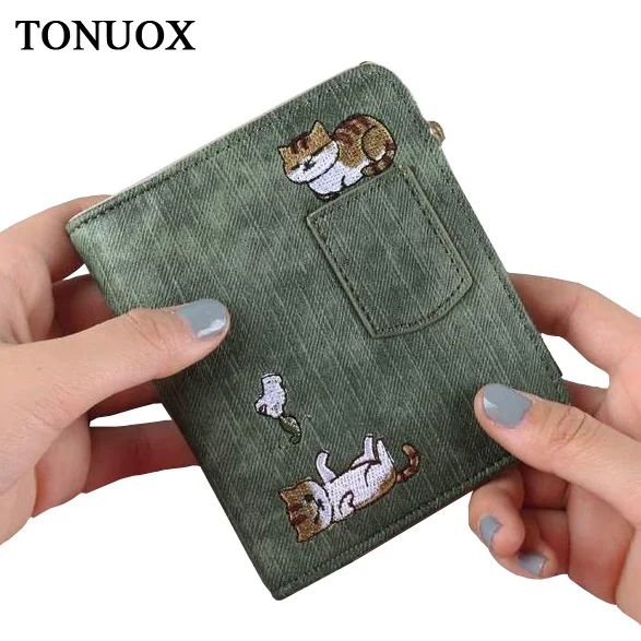 TONUOX женские кошельки милый мини кот повседневный женский кошелек для монет