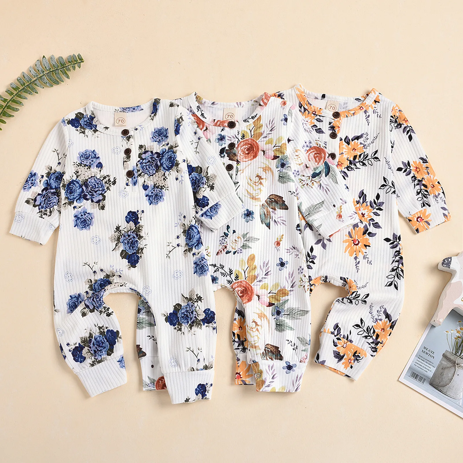 

Baby Clothes Girl Jumpsuits Spring Autumn Newborn Baby Clothes Floral Warm Romper Stars Costume Baby Rompers Infant Boy Clothes