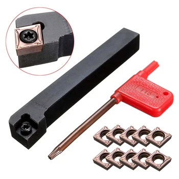 

Sclcr1212h09 Turning Tool Holder CNC Lathe Tool Cutter With 10pcs Ccmt09t304-Pm Inserts For CNC Machine Tools Accessories