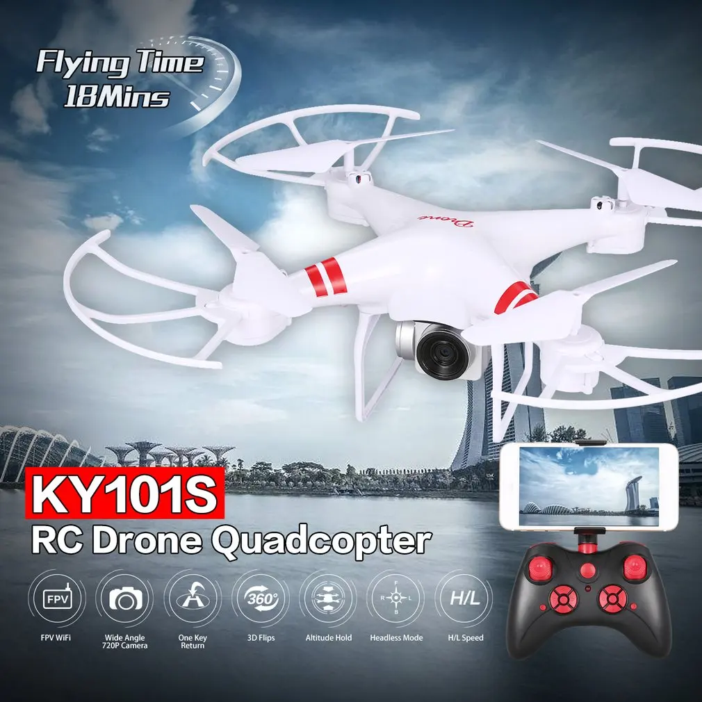 

KY101S RC Drone With Camera HD Wifi FPV Altitude Hold One Key Return Landing Off Headless RC Quadcopter Drone Long Flight Time