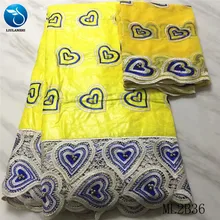 LIULANZHI африканская кружевная ткань Новое поступление базин с вышивкой и кружевом смешанные гипюровые кружева с бисером 5+ 2 ярдов Базен riche ткань ML2B36