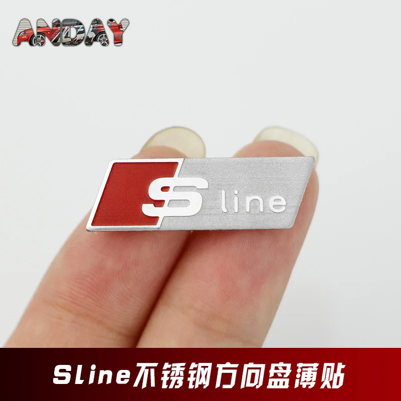 

Suitable for Modified Audi Sline Stainless Steel Audio Steering Wheel Car Logo A4Q5 Interior Trim Modified Metal Car Stickers