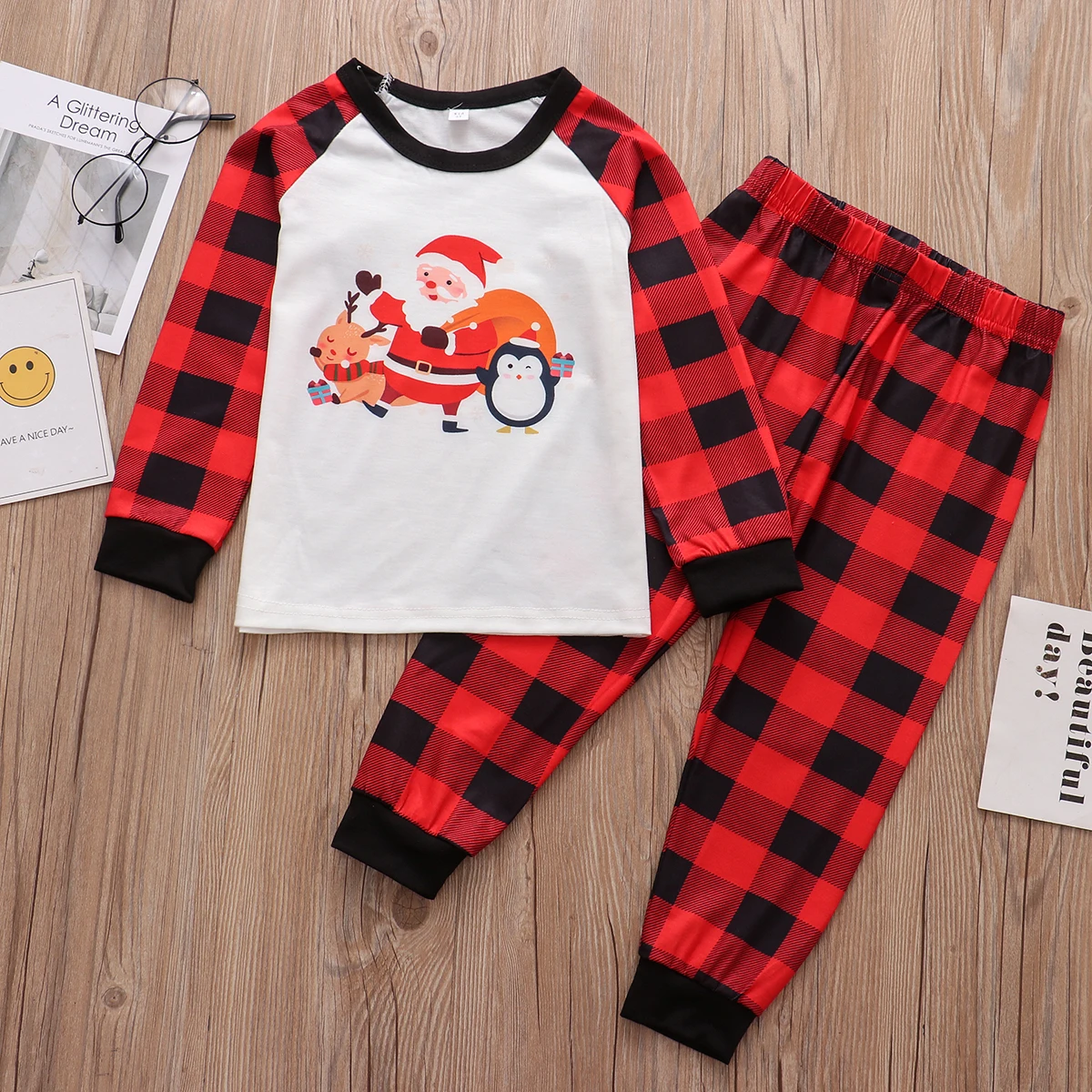 Christmas Family Matching Pajamas Set 2022 Xmas Adult Kid Family Matching Clothes Top+Pants  Famaly Sleepwear Baby Romper