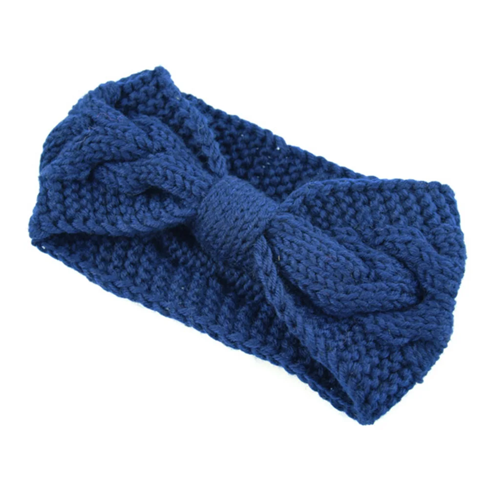 Best Women Head Wrap Craft Knitting Bowknot Outdoor Hair Band Elastic Gift Winter Warm Woolen Yarn Daily Handmade Fashion