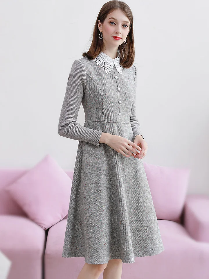 grey woolen dress