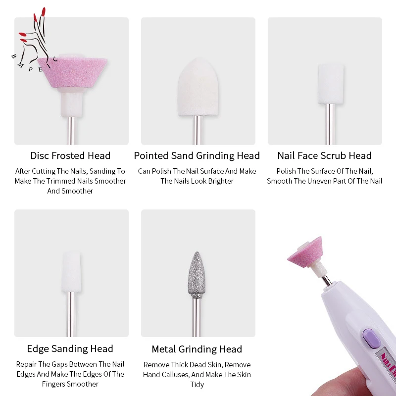Portable Electric Nail Drill Machine Nail Art File Pen Grinding