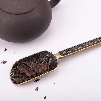

High Quality Chinese Tea spoons Copper Tea Scoop Spoon Tea Leaves Chooser Holder Chinese Kongfu Tea Tools Accessories