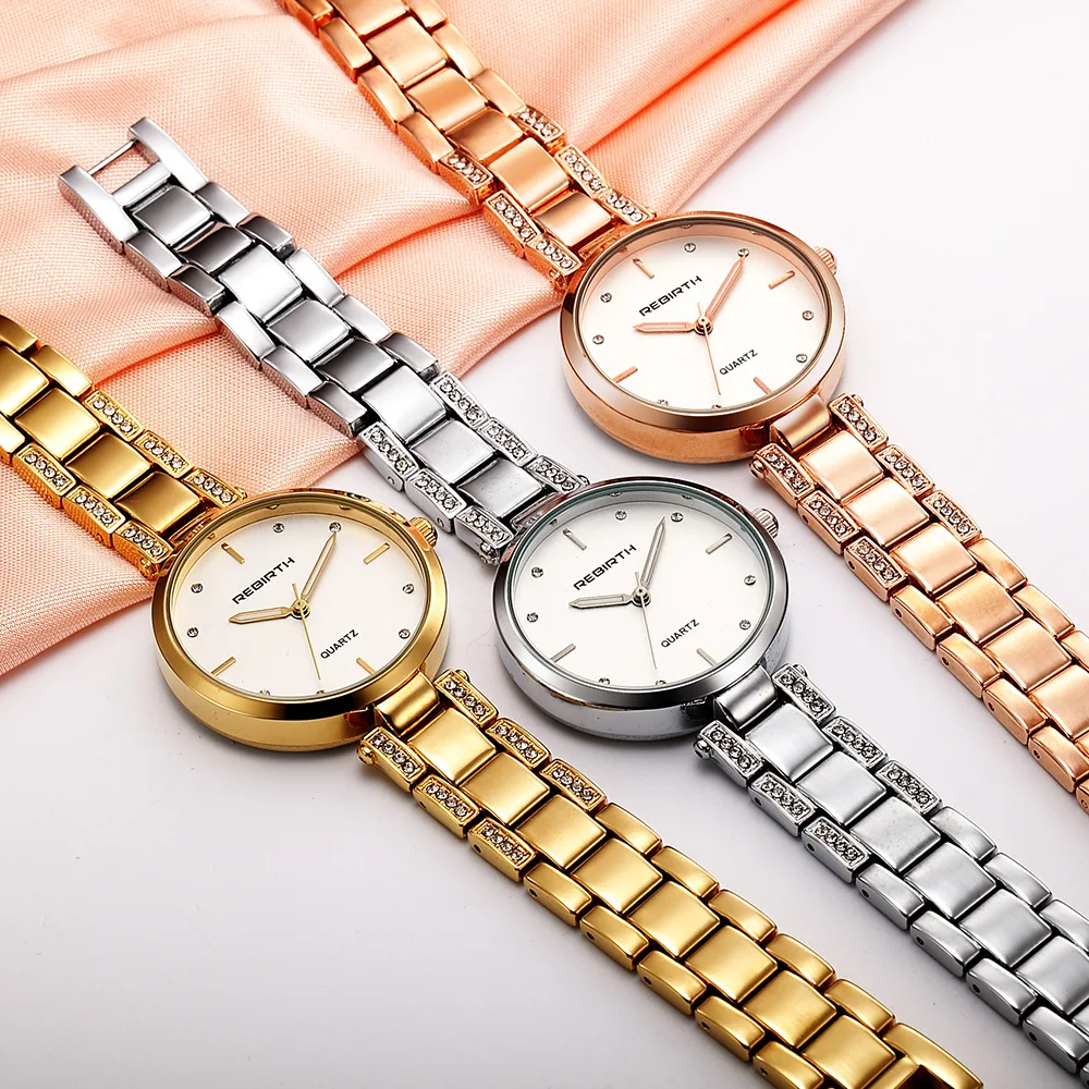 

Rebirth Li bo fu Table Re083 Quartz Waterproof Bracelets Steel Belt Watch