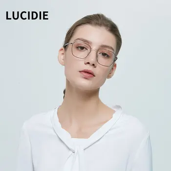 

Lucidie women fashion personality glasses frame clear black polygon big frame eyeglasses