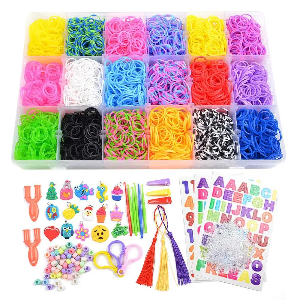 Rianbow Diy игрушки 18 цветов браслет из резиновых полос для детей волосы резиновые