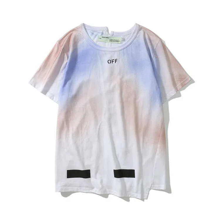 

Europe And America Popular Brand off Ow White 19ss Color Mixture New Style Arrowhead Printed Men And Women Celebrity Style Short