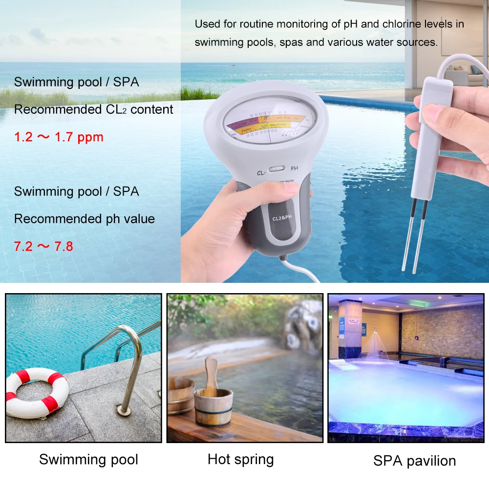 Yieryi PC102 тестер качества воды в бассейне Горячая весна бассейн, аквариум портативный PHMeter остаточный детектор хлора