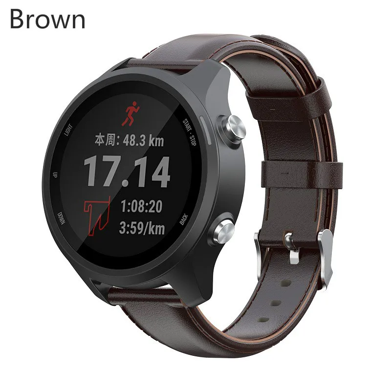 SHELKEE сменный ремешок для часов Timex Weekender/Expedition/vivoactive 3 Кожаный ремешок 20 мм - Цвет: Brown