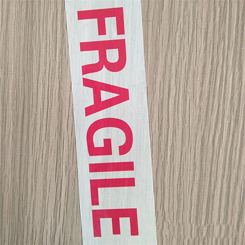 1Roll 66Meters Fragile Red Safety Adhesive Warning Tapes DIY Sticker Goods Package Accessories
