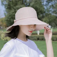 Всесезонная дикая тканевая шляпа, весенняя и летняя шляпа от солнца, модная женская шляпа от солнца с бантом, Рыбацкая шляпа, крутая шапка для верховой езды на открытом воздухе