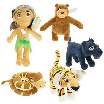 

5pcs Cartoon 2016 Movie Jungle Book Anime Plush Toy Mowgli Tiger Snake Bear Leopard Stuffed Animal Figure Doll children toy gift