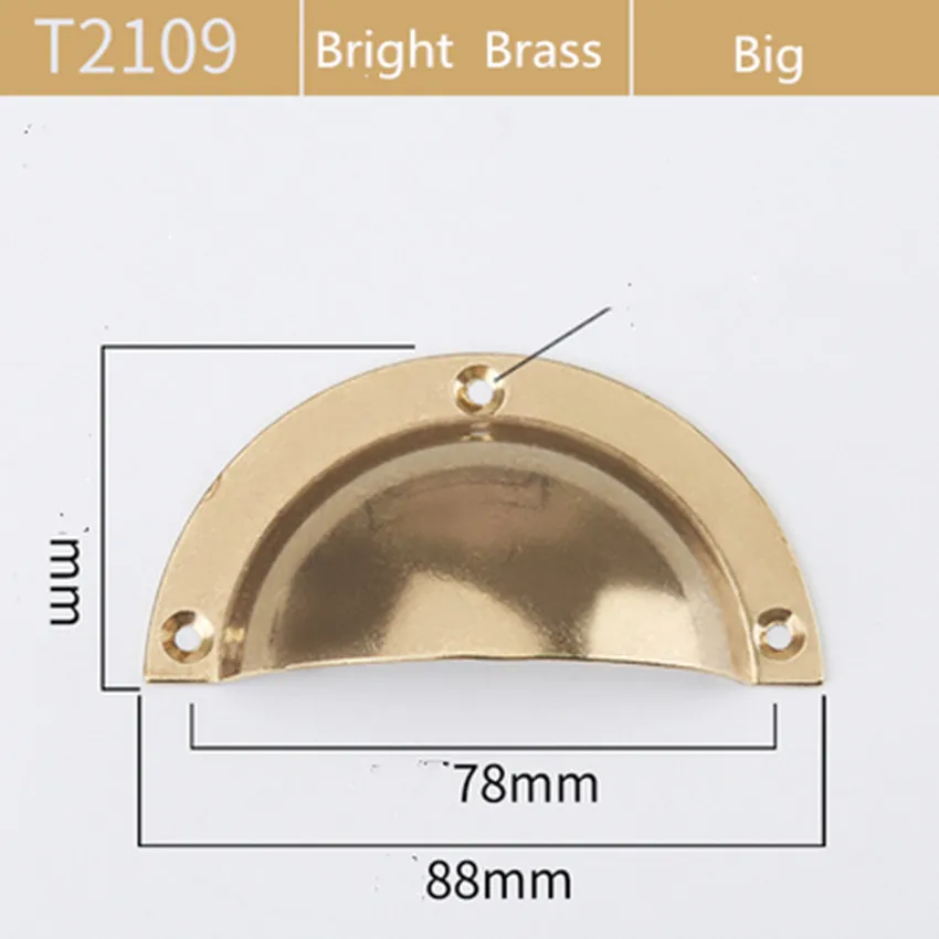 2109 bright brass Ретро стиль, корпус, медная ручка, монтируемая на поверхность, без ударов, яркие латунные бронзовые для выдвижных шкафчиков, шкаф, ручка - Цвет: 2109 bright brass