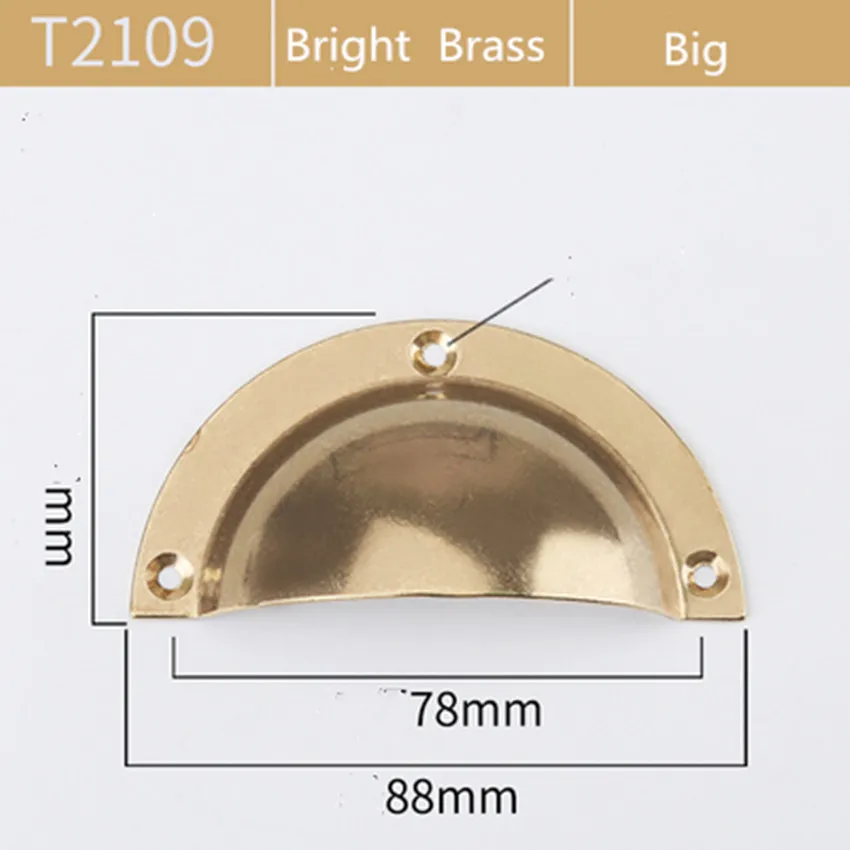 Ретро стиль, корпус, медная ручка, монтируемая на поверхность, без ударов, яркие латунные бронзовые для выдвижных шкафчиков, шкаф, ручка - Цвет: 2109  bright brass