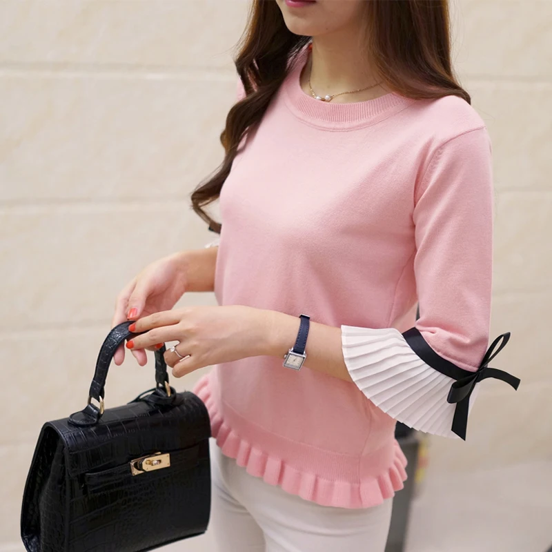 P OHCLOTHING женские комплекты из шифона милый свитер 100899 - Цвет: P