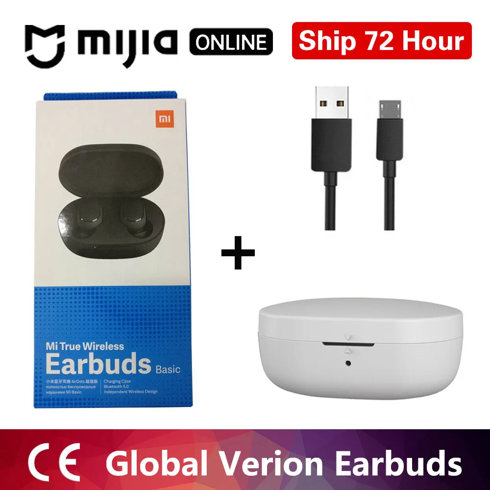 Xiaomi Redmi Airdots TWS Bluetooth наушники стерео бас BT 5,0 наушники с микрофоном свободные Наушники управление AI - Цвет: redmi gray case