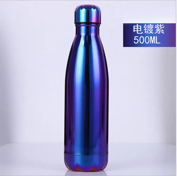 500/1000 мл двухслойная Изолированная вакуумная колба из нержавеющей стали бутылка для воды Кола бутылка для воды Пиво термос для спортивной бутылки