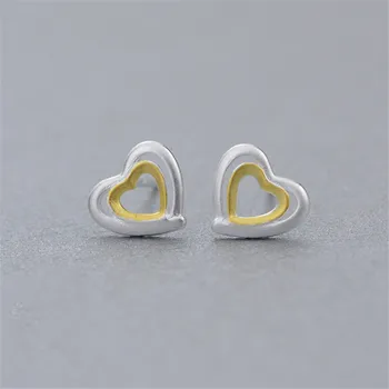 

925 Sterling Silver Hypoallergenic Heart Stud Earrings for Women Wedding Sterling-silver-jewelry eh916