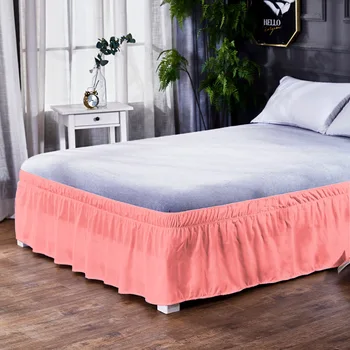 

Hotel Fashion Pleated Bed Skirt Bed Shirt Without For Single Dust-Proof Surface Decor Elastic Home Band King Queen