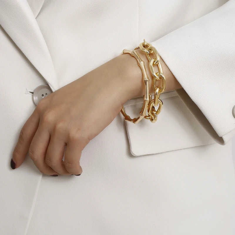 Fashion Big Link Chain Skeleton Multilayer Bracelet Bangle Coin Gold Silver Color Vintage Retro Puck Party Jewelry | Украшения и