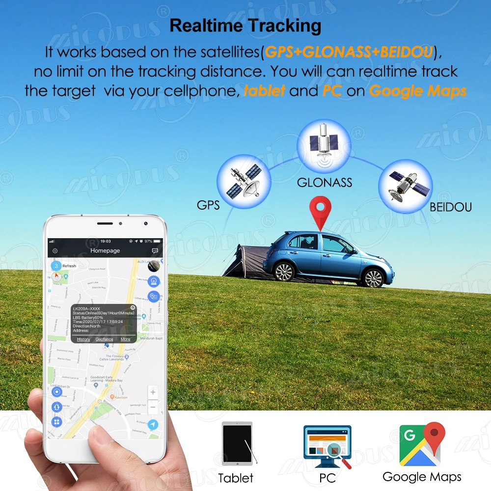 mini gps tracker 4G Car GPS Tracker LK209A WCDMA GSM GPRS Locator Blind Area Realtime Tracking Device Strong Magnet 6000mAh Standby 60 Days gps tracking device