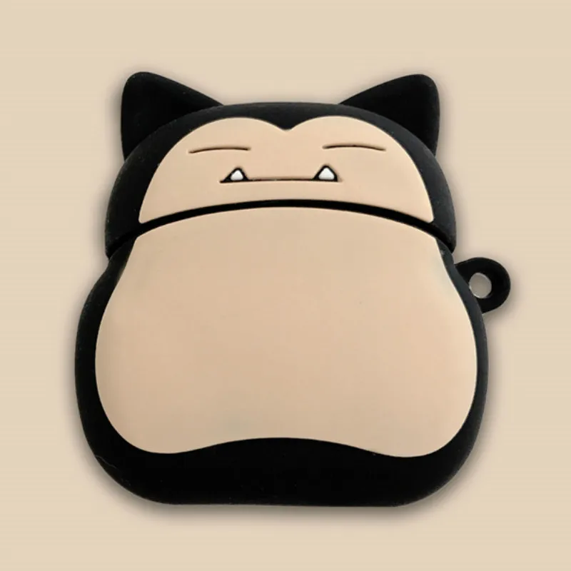 

3D Case for AirPods Cartoon Earphone Cases for Apple Airpods 2 Cute Accessories Protect Cover with Finger Ring Strap Snorlax