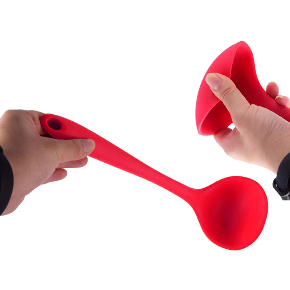Silicone world Long Handle Soup Spoon Scoops Long Handle Porridge Spoon Rice Ladle Scoops public spoon Kitchen Tool Cooking Tool kitchenware accessories