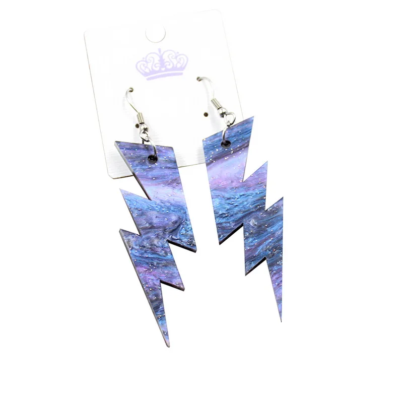 (1 пара) HP056 Acrylic волшебные светящиеся серьги с лазерным вырезом Sky Galaxy акриловые