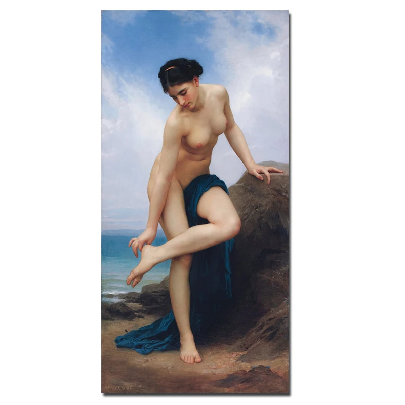 After the Bath by William Adolphe Bouguereau Printed on Canvas