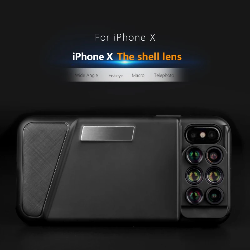 Многофункциональная крышка объектива мобильного телефона для Iphone X внешняя линза широкоугольный Рыбий глаз Макро телефото специальные эффекты объектив
