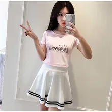 Новинка, летние женские юбки, стильные, в полоску, Корейская версия, Мини юбка, весна и лето, высокая талия, плиссированная юбка, faldas mujer