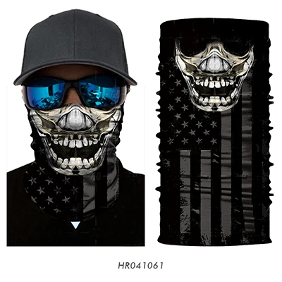 3D Skull Seamless Magic Neck Gaiter Skeleton Face Mask Shield Running Cycling Fishing Bike Bandana Headband Tube Scarf Men Women - Цвет: 061