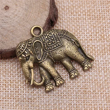 

free shipping 9pcs 37x34mm antique bronze Thai Elephant charms diy retro jewelry fit Earring keychain hair card pendant