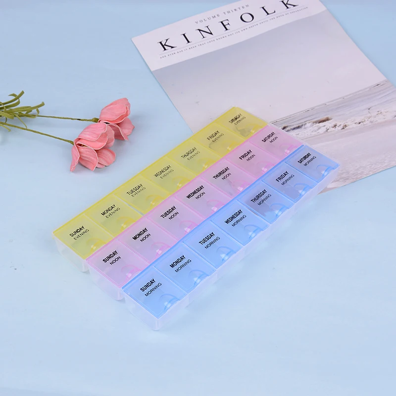 7 Day 21 Grids Pill Box Medicine Tablet Dispenser Organizer Weekly Storage Case Home Travel Medicine Box Holder