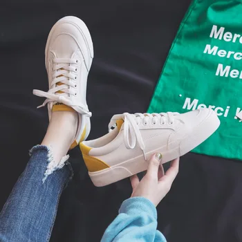 

Leather Women Vulcanize Shoes Breathable Colors Fashion Trend New Leather Flat Casual Fashion Women Shoes Women Fashion Sneakers