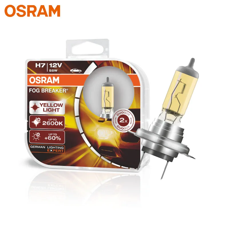 OSRAM H7 желтый галогенный противотуманный выключатель 62210FBR 12 В 55 Вт автомобильный