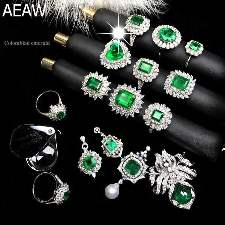 Custom Jewelry 18K White Gold 100% Natural Emerald Gemstone(contact us) Custom Jewelry 18K White Gold 100% Natural Emerald Gemstone(contact us)